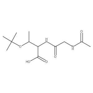(2R,3S)-3-(tert-butoxy)-2-(2-acetamidoacetamido)butanoic acid结构式