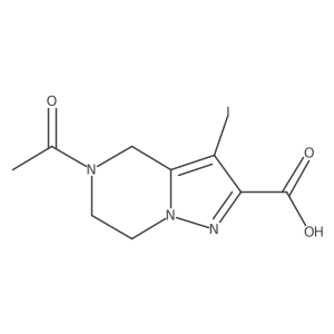 5-acetyl-3-iodo-4H,5H,6H,7H-pyrazolo[1,5-a]pyrazine-2-carboxylic acid Structure