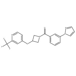 4-({1-[3-(1H-pyrazol-1-yl)benzoyl]azetidin-3-yl}oxy)-2-(trifluoromethyl)pyridine结构式