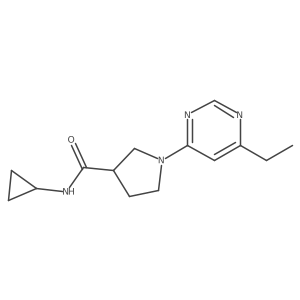 N-cyclopropyl-1-(6-ethylpyrimidin-4-yl)pyrrolidine-3-carboxamide结构式