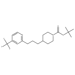 Tert-butyl 4-[3-[4-(trifluoromethyl)pyrimidin-2-yl]propyl]piperidine-1-carboxylate结构式