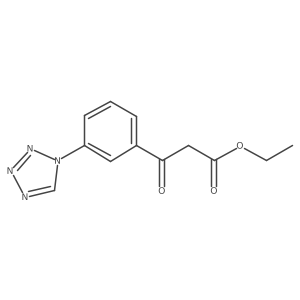 3-Oxo-3-(3-tetrazol-1-yl-phenyl)-propionic acid ethyl ester Structure