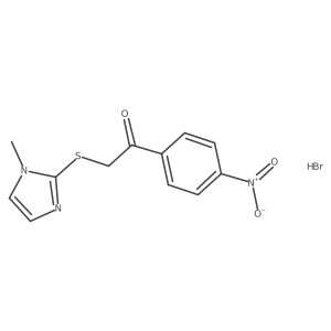 2-(1-methylimidazol-2-yl)sulfanyl-1-(4-nitrophenyl)ethanone;hydrobromide Structure