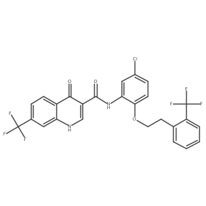 3-Quinolinecarboxamide,n-[5-chloro-2-[2-[2-(trifluoromethyl)phenyl]ethoxy]phenyl]-4-hydroxy-7-(tri fluoromethyl)- Structure