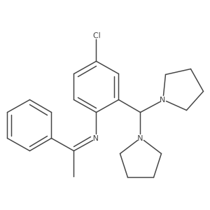 4-Chloro-2-(di(pyrrolidin-1-yl)methyl)-N-(1-phenylethylidene)aniline结构式