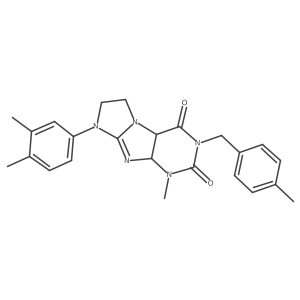 6-(3,4-Dimethylphenyl)-4-methyl-2-[(4-methylphenyl)methyl]-4a,7,8,9a-tetrahydropurino[7,8-a]imidazole-1,3-dione结构式