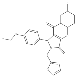 1-(4-ethoxyphenyl)-7-fluoro-2-(furan-2-ylmethyl)-4a,5,6,7,8,8a-hexahydro-1H-chromeno[2,3-c]pyrrole-3,9-dione结构式