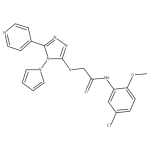 N-(5-chloro-2-methoxyphenyl)-2-{[5-(pyridin-4-yl)-4-(1H-pyrrol-1-yl)-4H-1,2,4-triazol-3-yl]sulfanyl}acetamide结构式