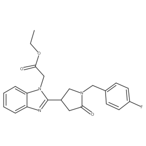 ethyl 2-(2-{1-[(4-fluorophenyl)methyl]-5-oxopyrrolidin-3-yl}-1H-1,3-benzodiazol-1-yl)acetate结构式