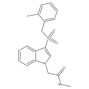2-(3-((2-fluorobenzyl)sulfonyl)-1H-indol-1-yl)-N-methylacetamide结构式