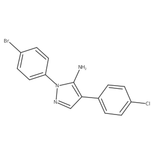 1-(4-Bromophenyl)-4-(4-chlorophenyl)-1H-pyrazol-5-amine结构式