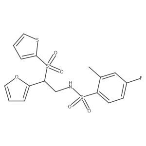 4-fluoro-N-[2-(2-furyl)-2-(2-thienylsulfonyl)ethyl]-2-methylbenzenesulfonamide结构式