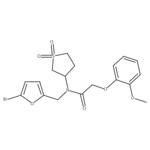 N-[(5-bromofuran-2-yl)methyl]-N-(1,1-dioxidotetrahydrothiophen-3-yl)-2-(2-methoxyphenoxy)acetamide Structure