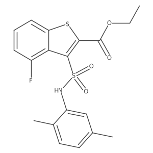 Ethyl 3-[(2,5-dimethylphenyl)sulfamoyl]-4-fluoro-1-benzothiophene-2-carboxylate结构式