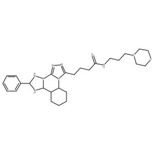 N-[3-(morpholin-4-yl)propyl]-4-{9-phenyl-2,4,5,7,8,10-hexaazatetracyclo[10.4.0.0^{2,6}.0^{7,11}]hexadeca-1(16),3,5,8,10,12,14-heptaen-3-yl}butanamide结构式
