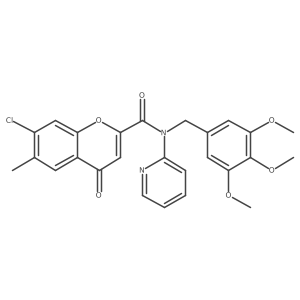 7-chloro-6-methyl-4-oxo-N-(pyridin-2-yl)-N-(3,4,5-trimethoxybenzyl)-4H-chromene-2-carboxamide结构式