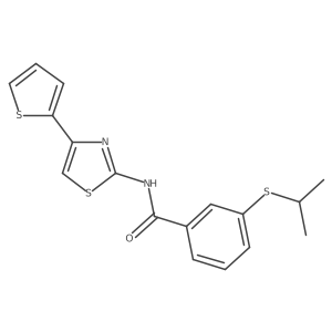 3-(isopropylthio)-N-(4-(thiophen-2-yl)thiazol-2-yl)benzamide Structure