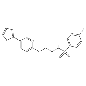 4-fluoro-N-(2-((6-(thiophen-2-yl)pyridazin-3-yl)oxy)ethyl)benzenesulfonamide结构式