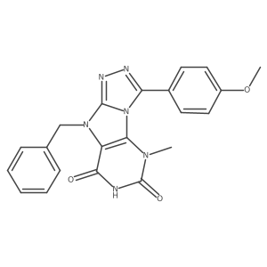 9-benzyl-3-(4-methoxyphenyl)-5-methyl-5H,6H,7H,8H,9H-[1,2,4]triazolo[3,4-h]purine-6,8-dione Structure