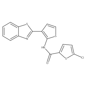 N-(3-(benzo[d]thiazol-2-yl)thiophen-2-yl)-5-chlorothiophene-2-carboxamide结构式