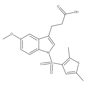 3-[1-(2,5-Dimethyl-thiophene-3-sulfonyl)-5-methoxy-1h-indol-3-yl]-propionic acid Structure