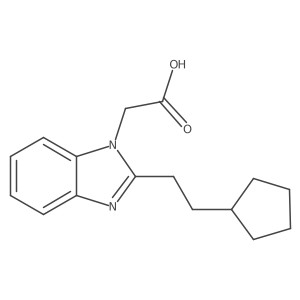 2-(2-Cyclopentylethyl)-1H-benzimidazole-1-acetic acid Structure
