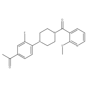 1-(3-Fluoro-4-{4-[2-(methylsulfanyl)pyridine-3-carbonyl]piperazin-1-yl}phenyl)ethan-1-one结构式