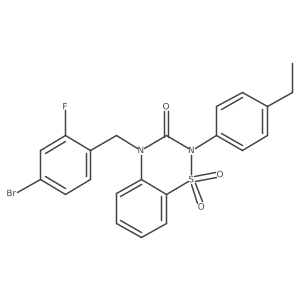 4-(4-bromo-2-fluorobenzyl)-2-(4-ethylphenyl)-2H-1,2,4-benzothiadiazin-3(4H)-one 1,1-dioxide Structure