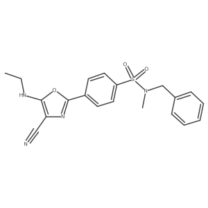 N-benzyl-4-(4-cyano-5-(ethylamino)oxazol-2-yl)-N-methylbenzenesulfonamide结构式