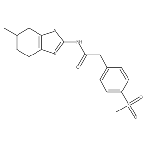N-(6-methyl-4,5,6,7-tetrahydrobenzo[d]thiazol-2-yl)-2-(4-(methylsulfonyl)phenyl)acetamide Structure