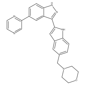 3-[5-(4-Morpholinylmethyl)-1H-indol-2-yl]-5-(2-pyrazinyl)-1H-indazole Structure