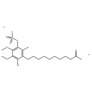 Hydro Idebenone 10'-Carboxylate 4-O-Sulfate Dipotassium Salt Structure