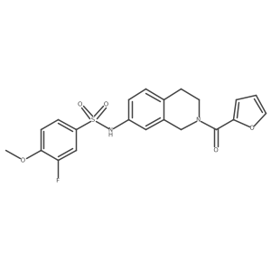 3-fluoro-N-(2-(furan-2-carbonyl)-1,2,3,4-tetrahydroisoquinolin-7-yl)-4-methoxybenzenesulfonamide Structure