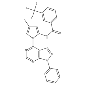 N-(3-methyl-1-{1-phenyl-1H-pyrazolo[3,4-d]pyrimidin-4-yl}-1H-pyrazol-5-yl)-3-(trifluoromethyl)benzamide Structure