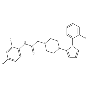 N-(2,4-difluorophenyl)-2-(4-(1-(2-fluorophenyl)-1H-imidazol-2-yl)piperazin-1-yl)acetamide结构式