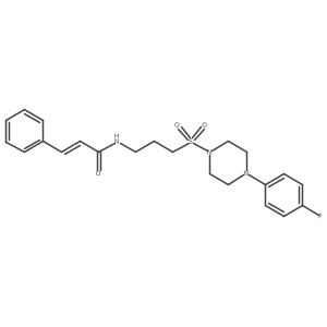 N-(3-((4-(4-fluorophenyl)piperazin-1-yl)sulfonyl)propyl)cinnamamide结构式