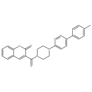 3-(4-(6-(p-tolyl)pyridazin-3-yl)piperazine-1-carbonyl)-2H-chromen-2-one结构式