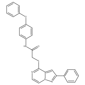 N-(4-Phenoxyphenyl)-2-({2-phenylpyrazolo[1,5-A]pyrazin-4-YL}sulfanyl)acetamide结构式