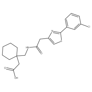 {1-[({[2-(3-Chlorophenyl)-1,3-thiazol-4-yl]acetyl}amino)methyl]cyclohexyl}acetic acid结构式