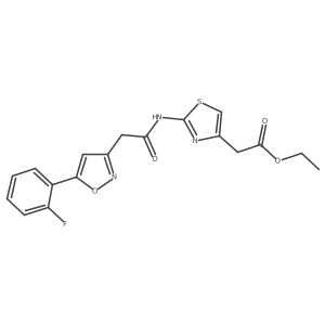 Ethyl 2-(2-(2-(5-(2-fluorophenyl)isoxazol-3-yl)acetamido)thiazol-4-yl)acetate Structure
