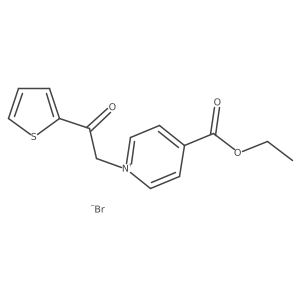4-(Ethoxycarbonyl)-1-(2-oxo-2-(thiophen-2-yl)ethyl)pyridin-1-ium bromide结构式