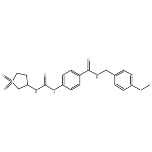 4-{[(1,1-dioxidotetrahydrothiophen-3-yl)carbamoyl]amino}-N-(4-methoxybenzyl)benzamide结构式