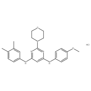 N2-(3,4-dimethylphenyl)-N4-(4-methoxyphenyl)-6-morpholino-1,3,5-triazine-2,4-diamine hydrochloride结构式