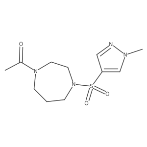1-(4-((1-methyl-1H-pyrazol-4-yl)sulfonyl)-1,4-diazepan-1-yl)ethanone结构式