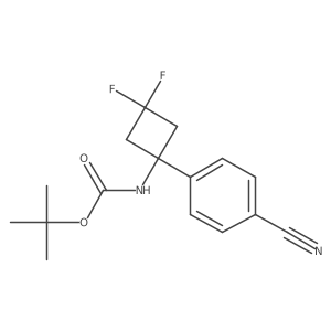 tert-Butyl (1-(4-cyanophenyl)-3,3-difluorocyclobutyl)carbamate Structure