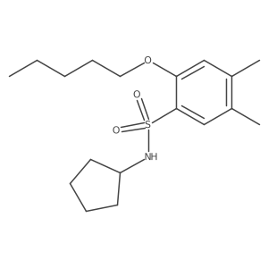 CCCCCOc1cc(C)c(C)cc1S(=O)(=O)NC1CCCC1结构式