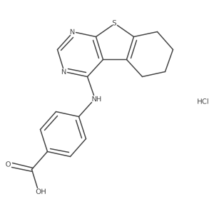 4-((5,6,7,8-Tetrahydrobenzo[4,5]thieno[2,3-d]pyrimidin-4-yl)amino)benzoic acid hydrochloride Structure