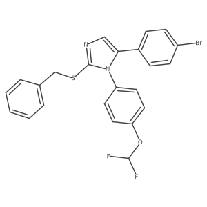 2-(benzylthio)-5-(4-bromophenyl)-1-(4-(difluoromethoxy)phenyl)-1H-imidazole Structure