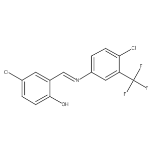 4-chloro-2-((E)-{[4-chloro-3-(trifluoromethyl)phenyl]imino}methyl)phenol Structure
