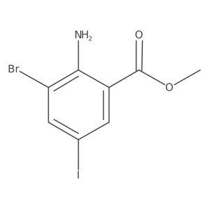 Methyl 2-amino-3-bromo-5-iodobenzoate结构式